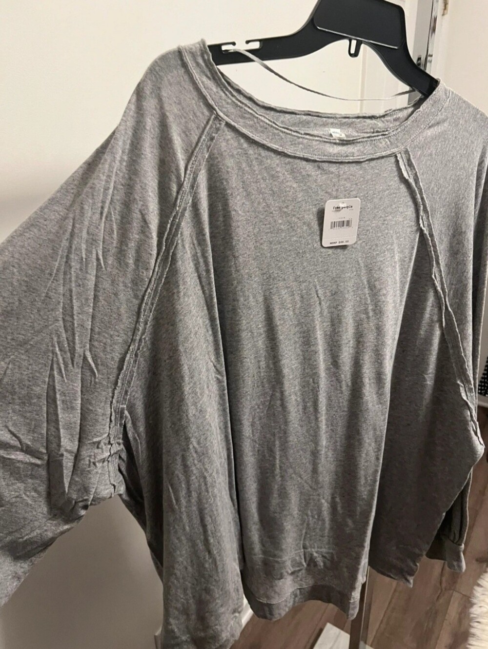 Free People Heather Oversized Gray Long Sleeve